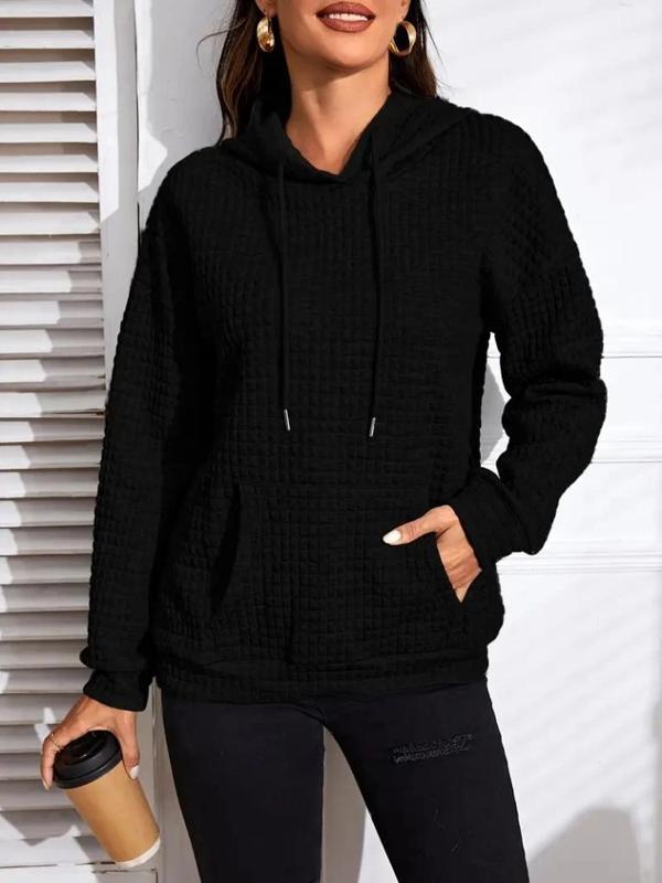 MDB Kadın Uzun Kollu Kapşonlu Bağcıklı Cepli Capitone Sweatshirt - Image 1