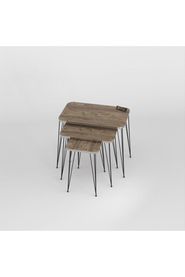 Zigon Sehpa Kr Gümüş Ceviz Tel Siyah Ayak - Image 1