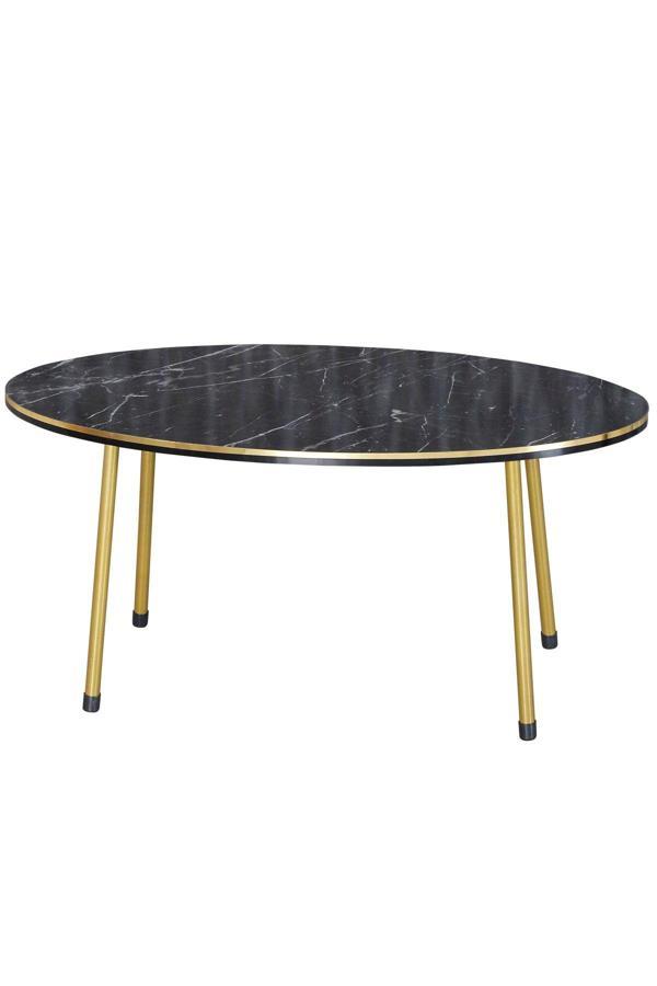 Orta Sehpa Bendir Elips Metal Ayak Çift Gold - Image 1