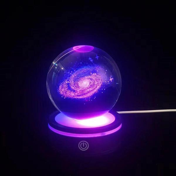 MDB USB'li Samanyolu Tasarımlı Dönen Cam Küre - Image 1