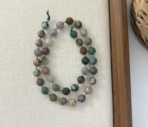 ELMAS KESİM YOSUNLU AKİK 8MM DOĞAL TAŞ DİZİ- YÜKSEK KALİTELİ DOĞAL TAŞ - Image 1