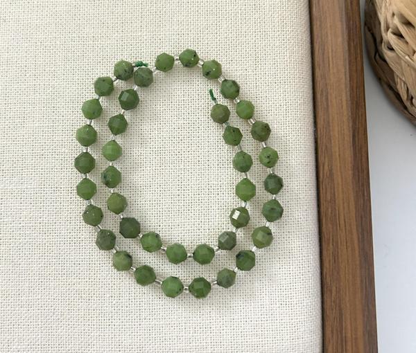 ELMAS KESİM YEŞİM TAŞI 8MM DOĞAL TAŞ DİZİ- YÜKSEK KALİTELİ DOĞAL TAŞ - Image 1