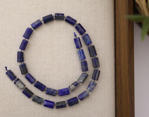 SİLİNDİR KÖŞELİ KESİM LAPİS 8X11 MM DOĞAL TAŞ DİZİ- YÜKSEK KALİTELİ DOĞAL TAŞ - Image 1