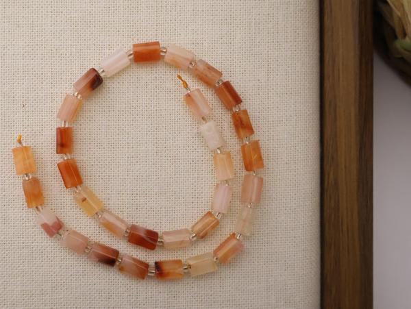 SİLİNDİR KÖŞELİ KESİM AKİK 8X11 MM DOĞAL TAŞ DİZİ- YÜKSEK KALİTELİ DOĞAL TAŞ - Image 1