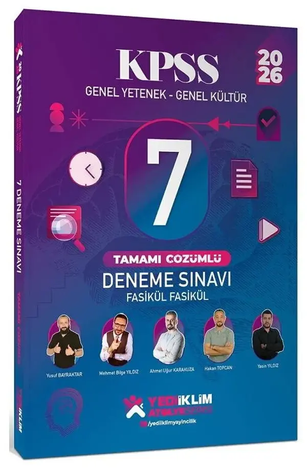 Yediiklim 2026 KPSS Genel Yetenek Genel Kültür 7 Deneme Fasikül Çözümlü Yediiklim Yayınları - Yediiklim Yayınları - Image 1