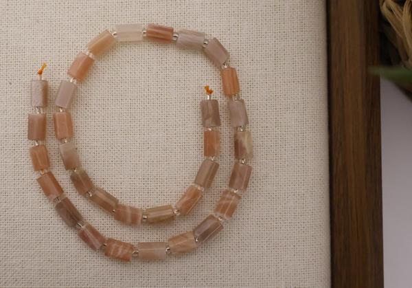 SİLİNDİR KÖŞELİ KESİM GÜNEŞ TAŞI 8X11 MM DOĞAL TAŞ DİZİ- YÜKSEK KALİTELİ DOĞAL TAŞ - Image 1