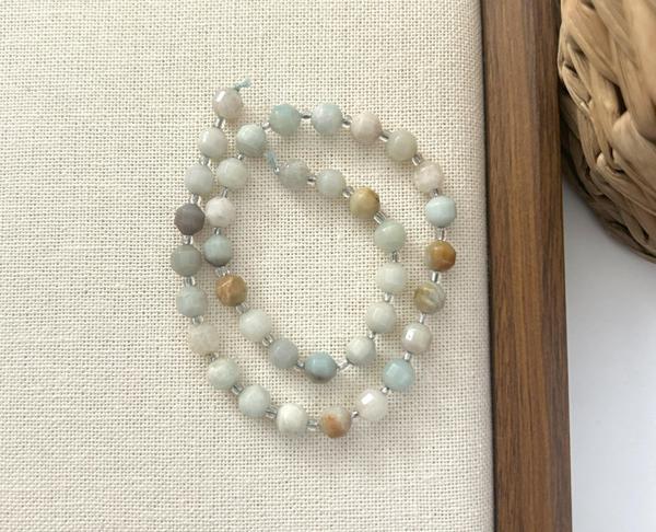 ELMAS KESİM AMAZONİT 8MM DOĞAL TAŞ DİZİ- YÜKSEK KALİTELİ DOĞAL TAŞ - Image 1