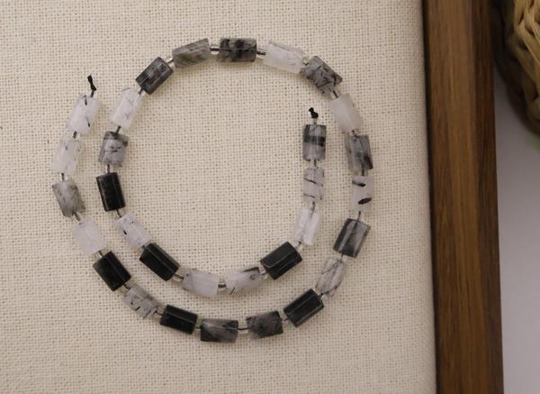 SİLİNDİR KÖŞELİ KESİM RUTİL KUVARS 8X11 MM DOĞAL TAŞ DİZİ- YÜKSEK KALİTELİ DOĞAL TAŞ - Image 1