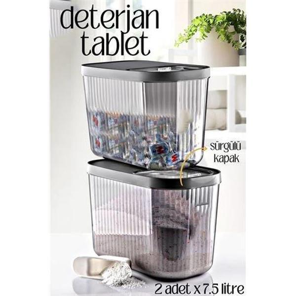Turk MultiBox Deterjan Tablet Kutusu Sürgülü Kapak 7.5 Litre 2 ADET - Image 1