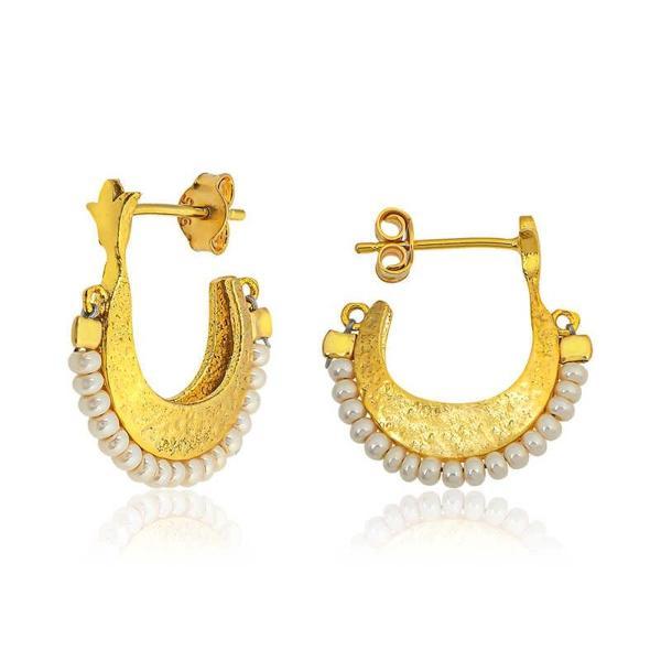 Supertrend ​gümüş Beyaz Taşlı Bohem Çivili Küpe - Image 1