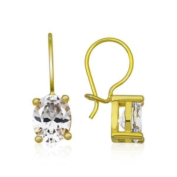 Supertrend ​gümüş Gold Sallantılı Oval Damla Küpe - Image 1