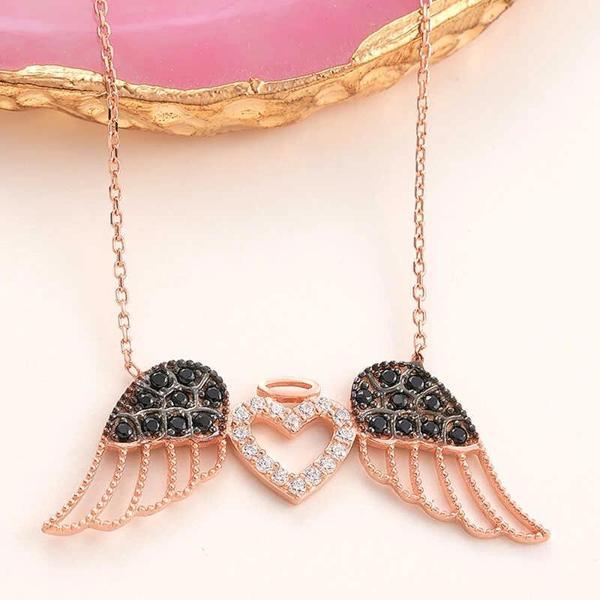 Supertrend Gümüş Kanatlı Kalp Kadın Kolye - Image 1