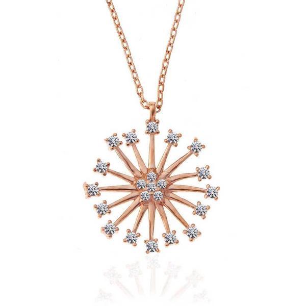 Supertrend ​gümüş Rose Çiçek Kadın Kolye - Image 1