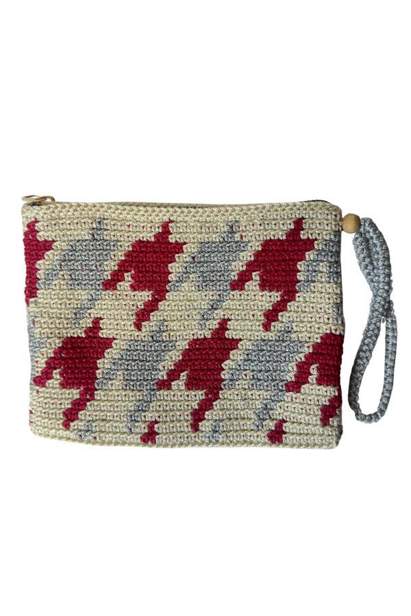 Uretti - Şennur 3131 El Örgüsü Makrome İp Wayuu Portföy Çanta - 20 x 15 cm - Image 1
