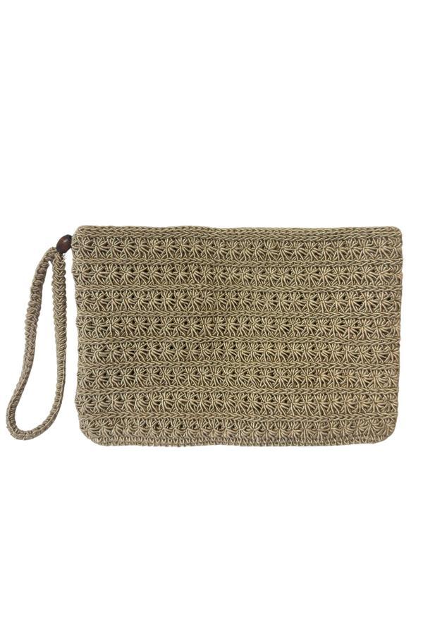 Uretti - Şennur 3131 0764 El Örgüsü Pamuk Polyester Portföy Çanta - 25 x 17 cm - Image 1