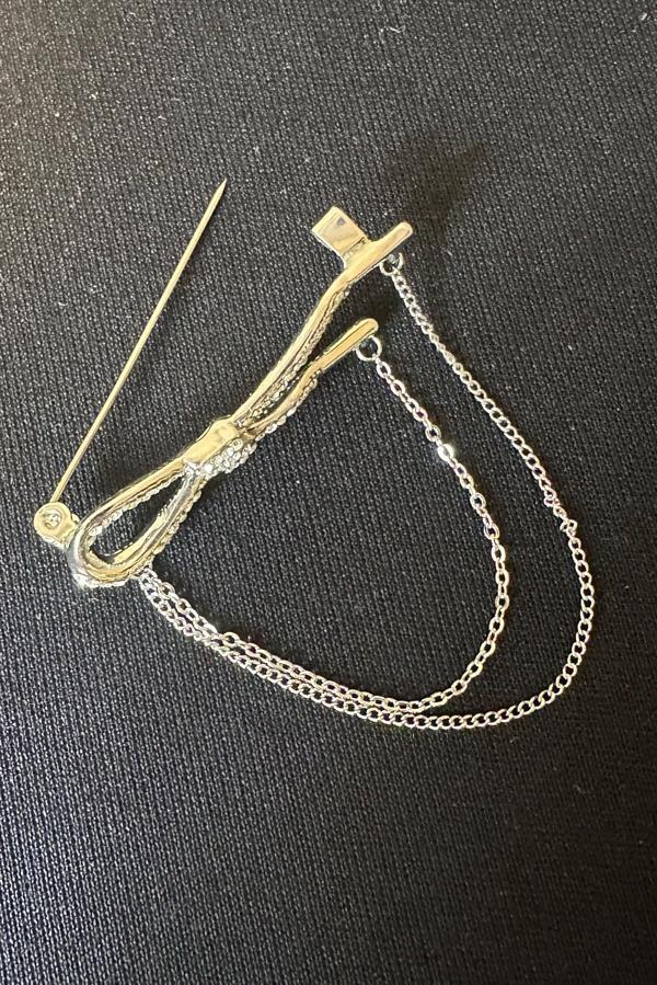 Uretti - Melik 9215 2026 Taşlı Fiyonk Model Çelik Broş / Yaka İğnesi - Image 1