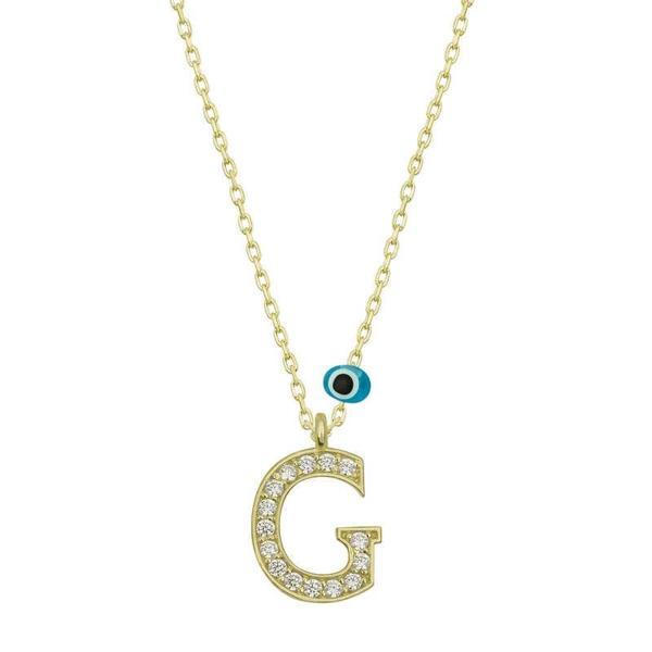 Supertrend Gümüş Nazar Gold G Harfi Kadın Kolye - Image 1