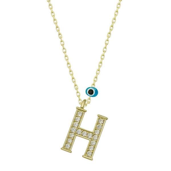Supertrend Gümüş Nazar Gold H Harfi Kadın Kolye - Image 1