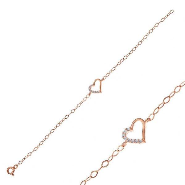 Supertrend Gümüş Rose Kalp Kadın Bileklik - Image 1