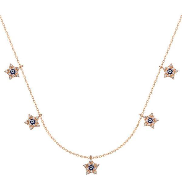 Supertrend Gümüş Rose Yıldız Nazarlı Şans Kadın Kolye - Image 1