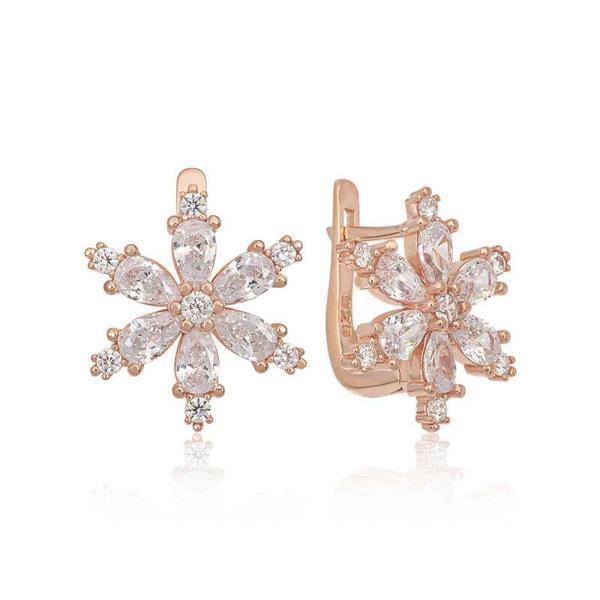 Supertrend Gümüş Beyaz Lotus Çiçeği Kadın Küpe - Image 1