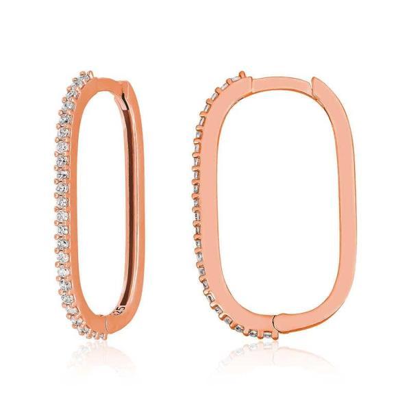 Supertrend Gümüş Rose Zirkon Taşlı Halka Kadın Küpe - Image 1