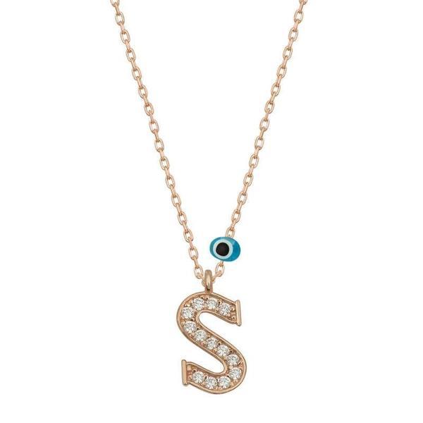 Supertrend Gümüş Nazar Rose S Harfi Kadın Kolye - Image 1
