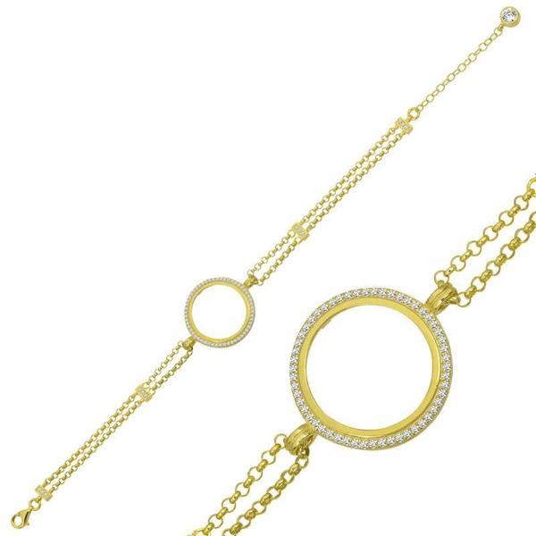 Supertrend Gümüş Çeyrek Takılabilen Altın Kaplama Kadın Bileklik - Image 1