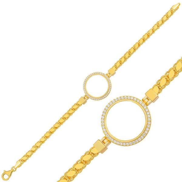 Supertrend Gümüş Çeyrek Takılabilen Altın Kaplama Kadın Bileklik - Image 1