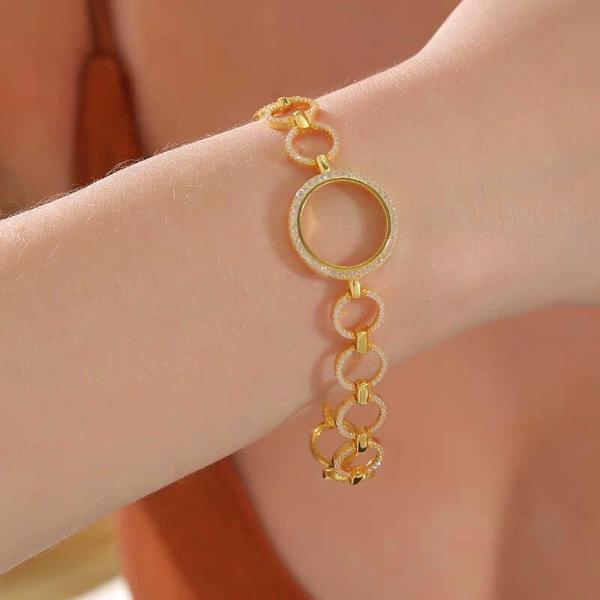 Supertrend Gümüş Çeyrek Takılabilen Altın Kaplama Kadın Bileklik - Image 1