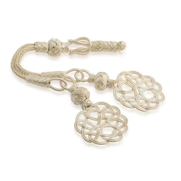 Supertrend ​gümüş Trabzon Örmesi Çift Başlı Kazaz Tesbih Püskülü - Image 1