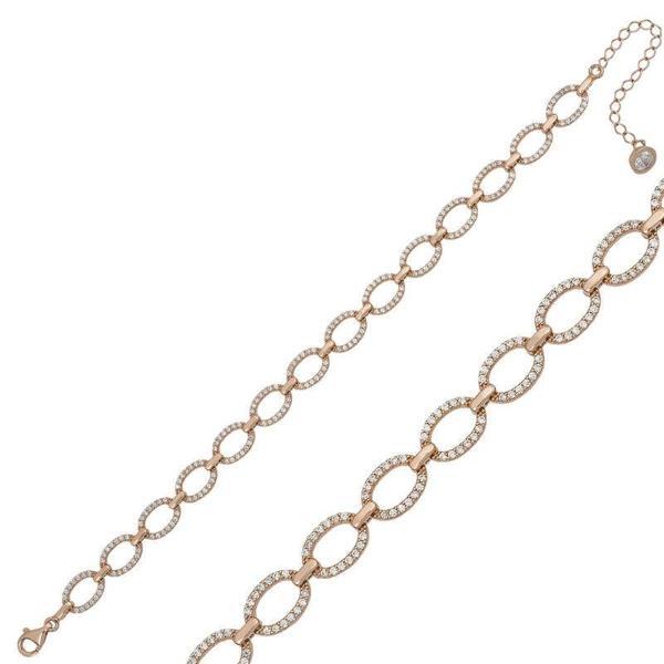 Supertrend Gümüş Rose Oval Taşlı Bayan Bileklik - Image 1