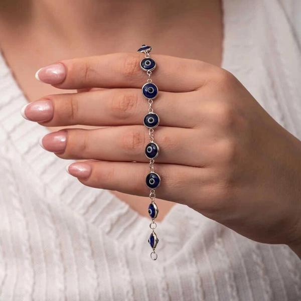 Supertrend Gümüş Yuvarlak Nazar Kadın Bileklik - Image 1