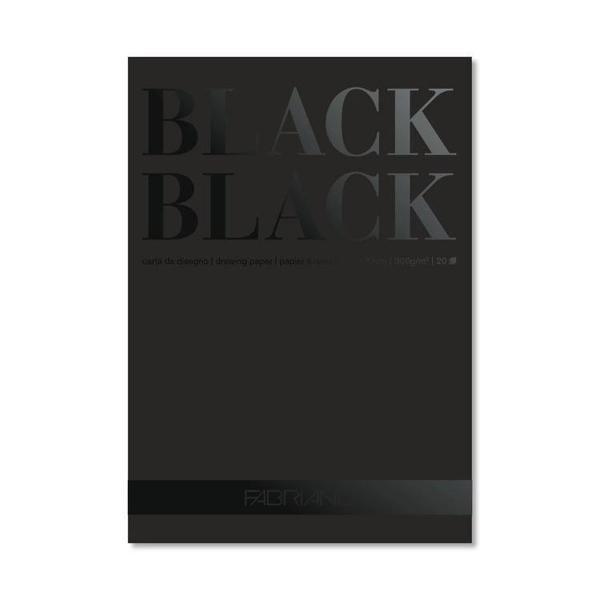 Supertrend Black Black Çok Amaçlı Pürüzsüz Yüzeyli Siyah Yapraklı Çizim Defteri Blok 300 gr. 24x32 c - Image 1