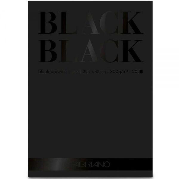 Supertrend Black Black Çok Amaçlı Pürüzsüz Yüzeyli Siyah Yapraklı Çizim Defteri Blok 300 gr. A4 20 y - Image 1