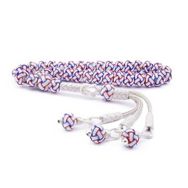 Supertrend Mavi Kırmızı Beyaz Gümüş Trabzon Kazaziye Tesbih - Image 1