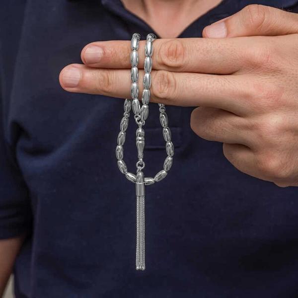 Supertrend Gümüş Arpa Kesim Erkek Tesbih - Image 1