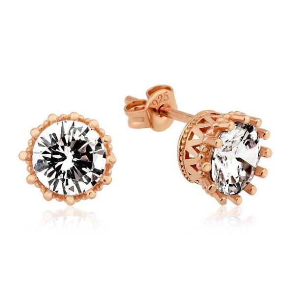 Supertrend Gümüş Tırnaklı Tek Taş Çivili Küpe - Image 1