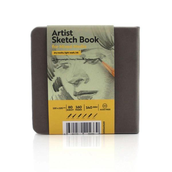 Supertrend Sketchbook Sert Kapak Eskiz Çizim Defteri 140 gr. 12x12 cm. 80 yp. GRİ - Image 1