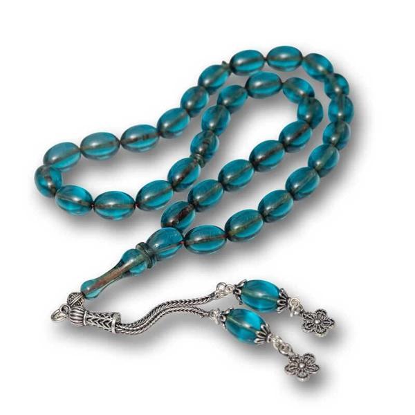 Supertrend Gümüş Püsküllü Ateş Kehribar Tesbih - Image 1