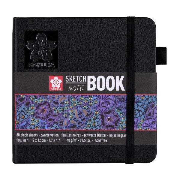 Supertrend Sketchbook Sert Kapak Eskiz Çizim Defteri Siyah Kağıt 140 gr. 12x12 cm. 80 yaprak - Image 1