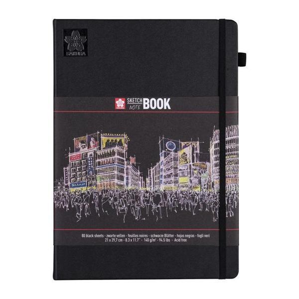 Supertrend Sketchbook Sert Kapak Eskiz Çizim Defteri Siyah Kağıt 140 gr. 21x30 cm. 80 yaprak - Image 1
