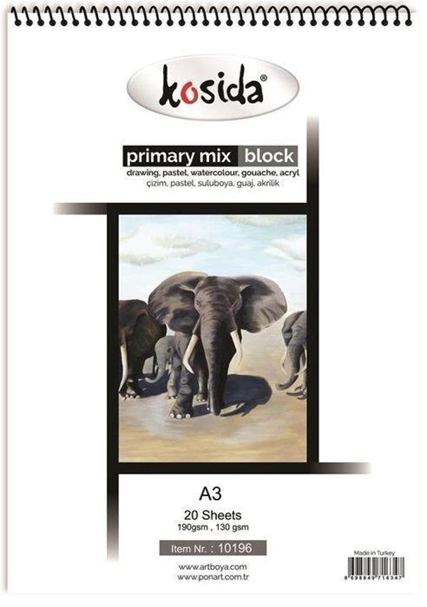 Supertrend Primary Painting Mix Blok Spralli A3 Karma Resim Defteri 20 Sayfa - Image 1