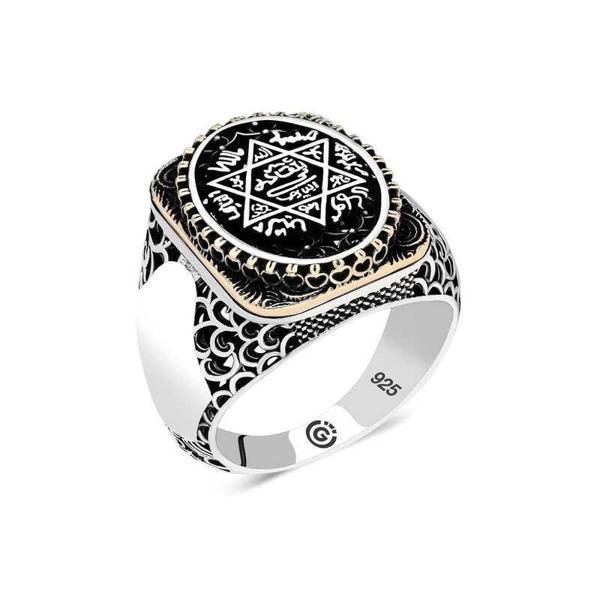 Supertrend Gümüş Süleyman Mührü Oval Erkek Yüzük - Image 1