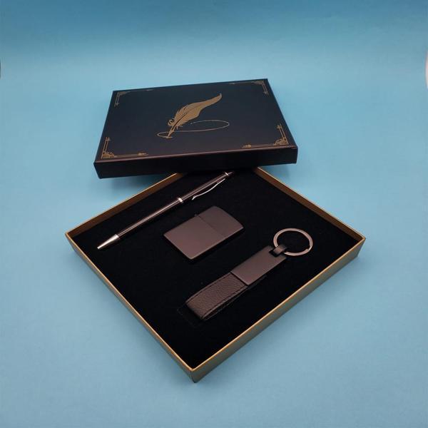 Siyah Anahtarlık Çakmak ve Tükenmez Kalem - Image 1