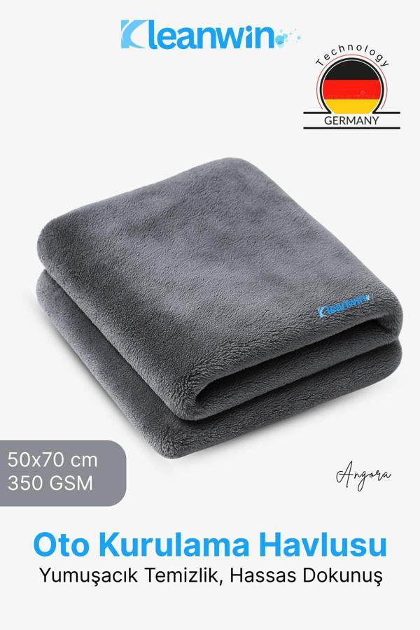 Kleanwin Angora Mikrofiber Bez 50X70 Cm 350 Gsm | Oto Kurulama Havlusu,Araç Yıkama,Cam Ve Kurulama Bezi - Image 1