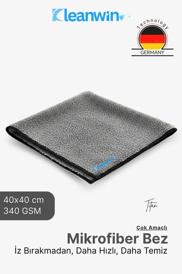 Kleanwin Titan Mikrofiber Bez 40X40 Cm 300 Gsm | Leke Bırakmaz Çok Amaçlı Oto Ve Ev Temizlik Bezi - Image 1