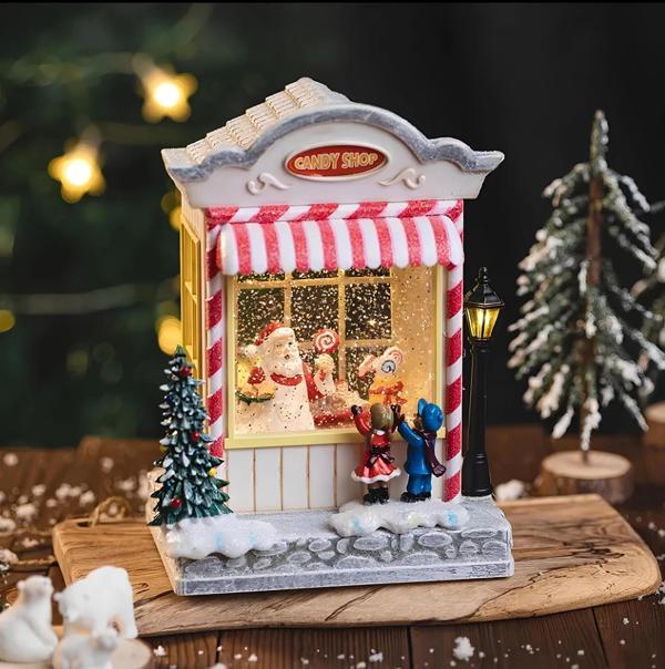 MDB Yılbaşı Temalı Şekerci Dükkanı Kar Küresi Işıklı Müzikli - Image 1