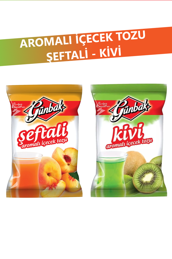 Günbak Aromalı İçecek Tozu 250 gr x 2 Adet (Şeftali - Kivi) - Image 1
