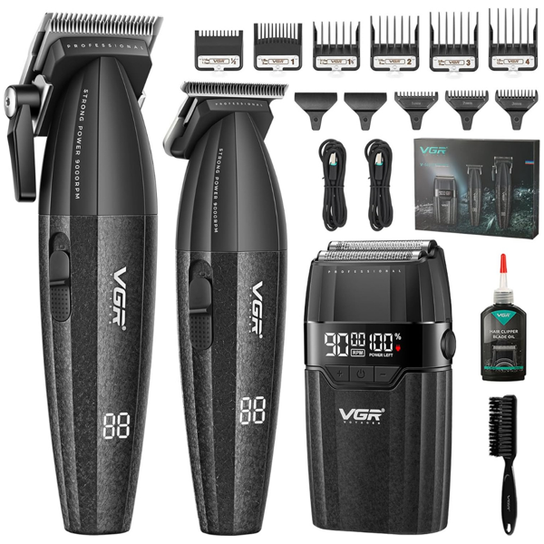 v-6740S3 Profesyonel Kablosuz Saç ve Sakal Kesme Makinesi – 3 in 1 Tıraş Seti - Image 1